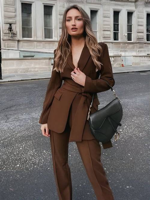 AMAYA | Ensemble pantalon élégant en polyester