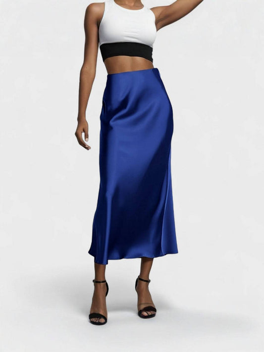 SASHA | Jupe Midi en Satin